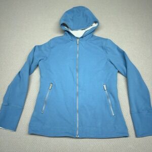 SCOTTeVEST Hoodie Womens L Blue Chloe Glow Full Zip Tech Pockets Travel Casual